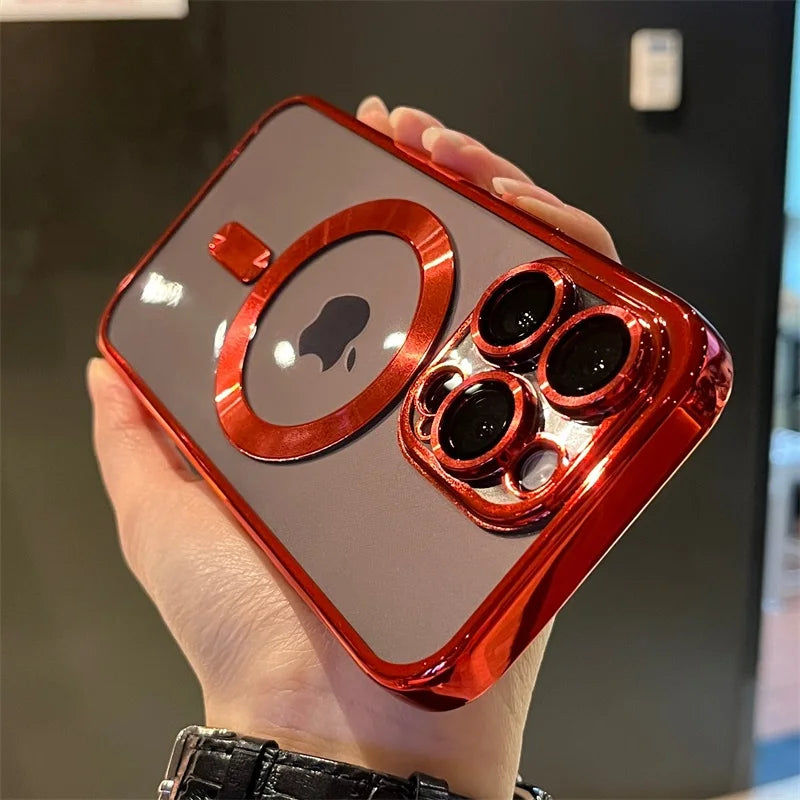Skanto | Plating Clear Soft Magnetic Case for iPhone