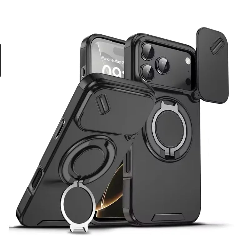 Robust, solid feste med magnetiske ringhalter for iPhone 17