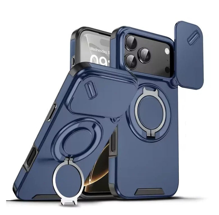 Robust, solid feste med magnetiske ringhalter for iPhone 17