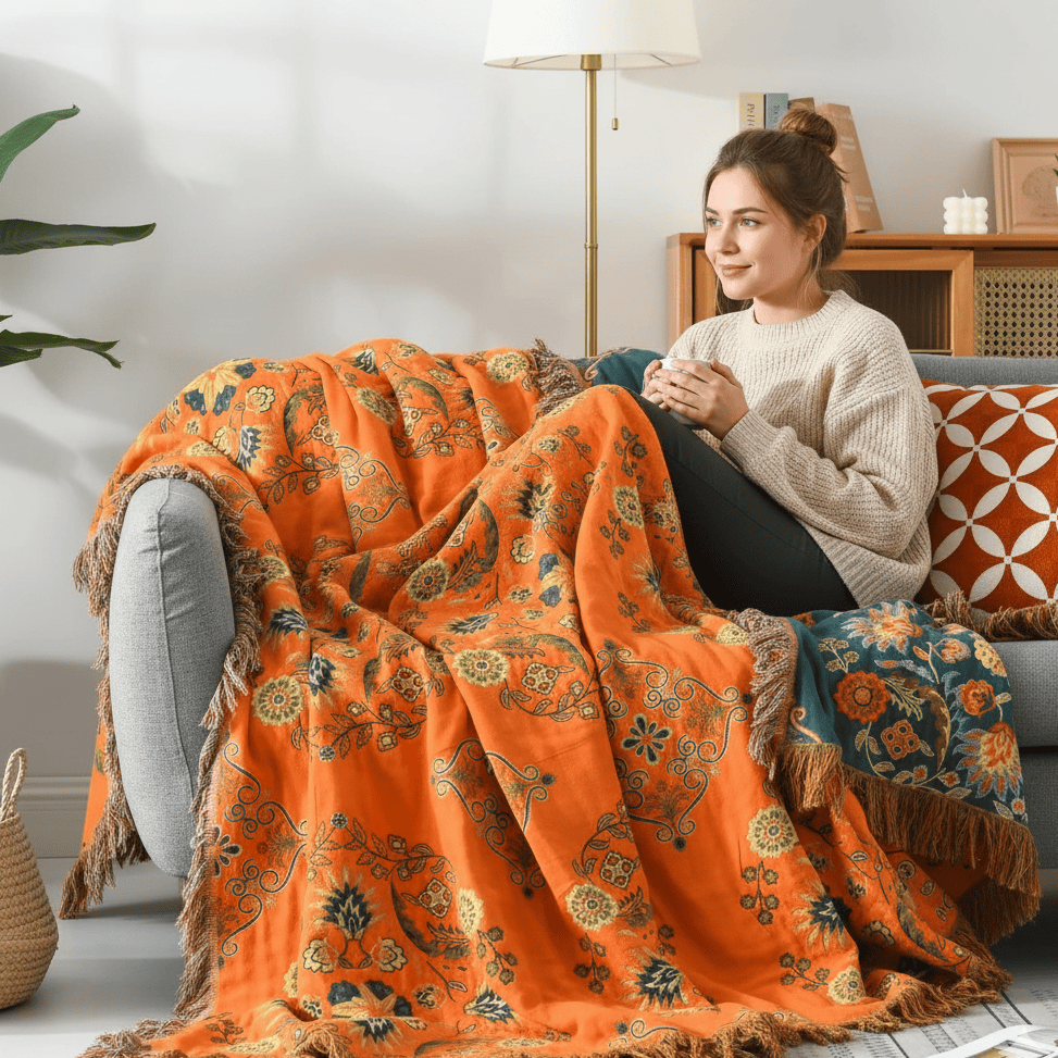 Skanto | Reversibel teppe i Marigold design for koselig varme
