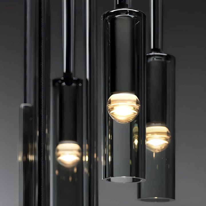 Pendellampe i røkt glass – Elegant design med glitrende lyseffekter | Perfekt for stuen