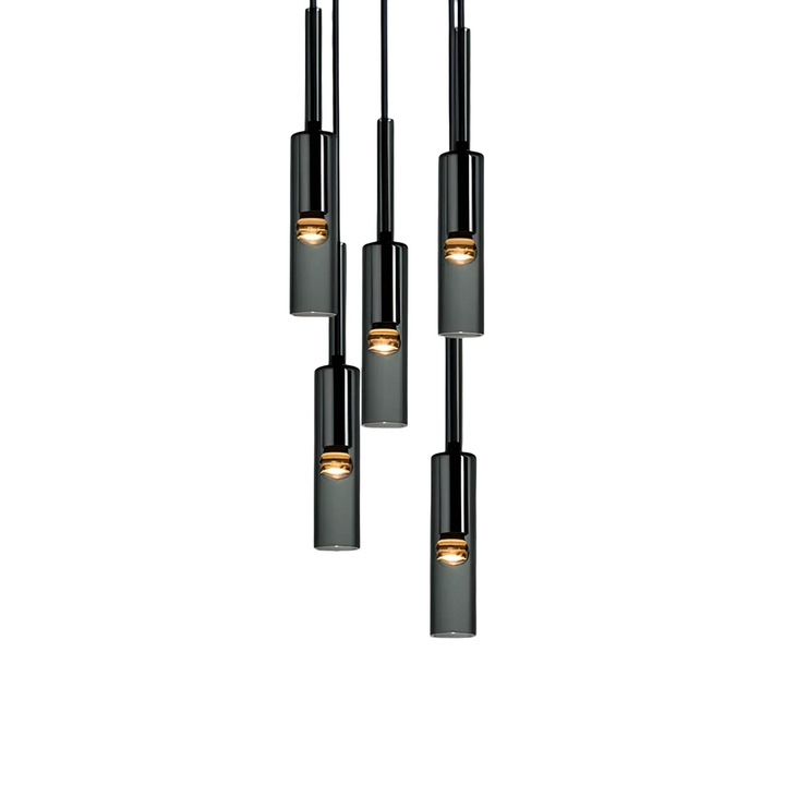 Pendellampe i røkt glass – Elegant design med glitrende lyseffekter | Perfekt for stuen