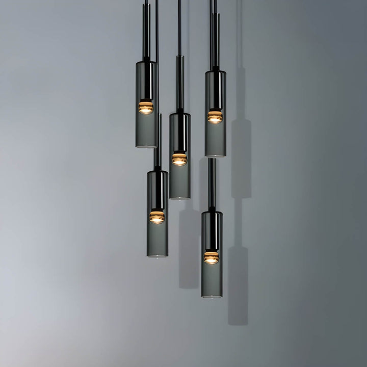 Pendellampe i røkt glass – Elegant design med glitrende lyseffekter | Perfekt for stuen