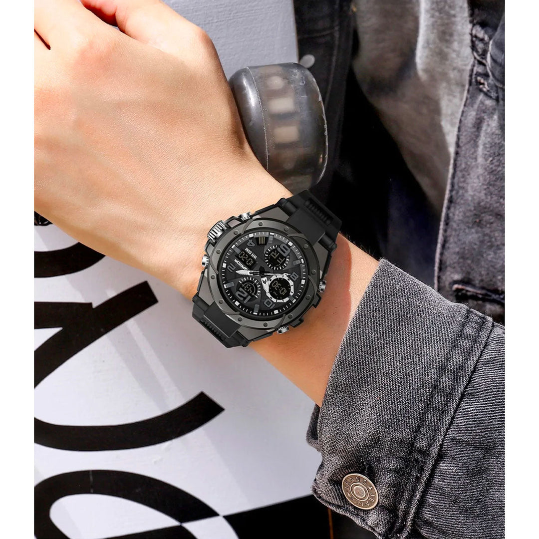 Skanto | TitanGuard Militært Herreklokke – Robust Multifunksjonell Analog & Digital Klokke