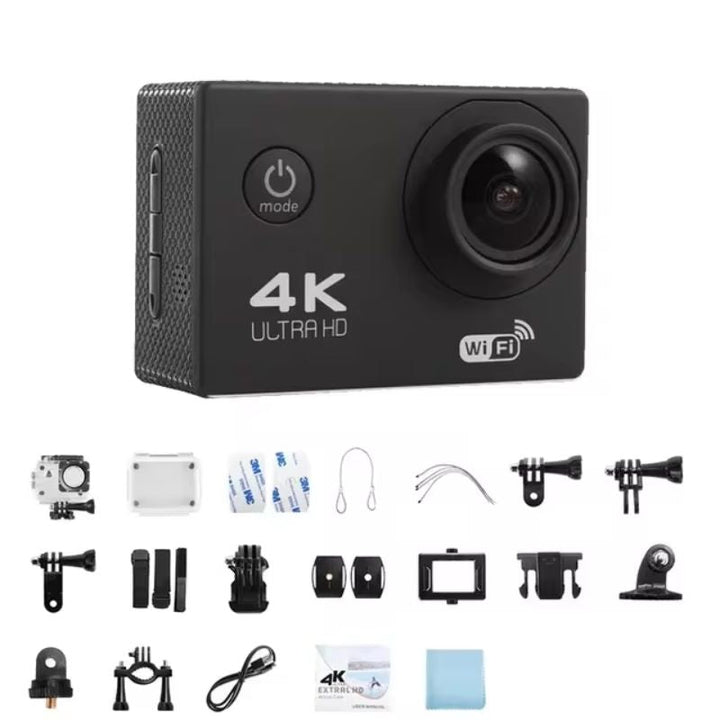 Skanto | 4K Ultra HD Sport Pro Kamera - Wifi-aktivert og vanntett for Vlogging og utendørs sport