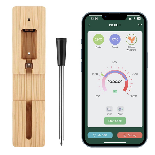 Skanto | MeatIQ Digital Kjøtt Termometer med Trådløs Probe – Perfekt for Presise Matlagings Temperature Hver Gang