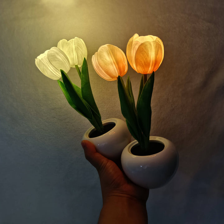 Skanto | Moderne Kreativ Simulering Tulipan Peony LED Nattlys Bordlampe