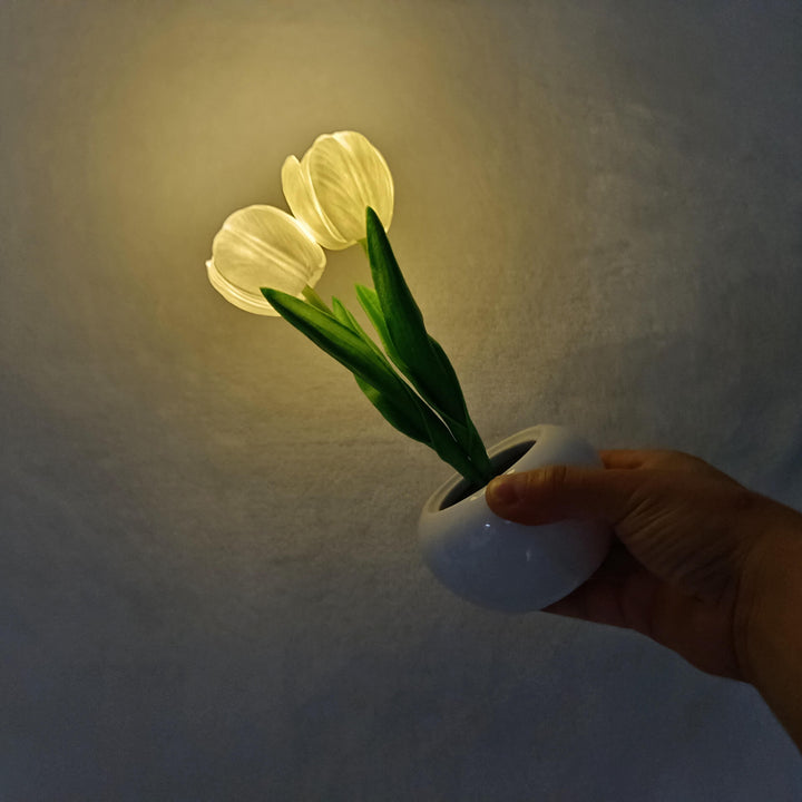 Skanto | Moderne Kreativ Simulering Tulipan Peony LED Nattlys Bordlampe