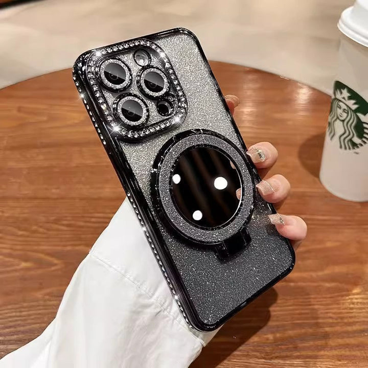 Skanto | Telefonveske med Speil Magnetisk Stativ Glitter