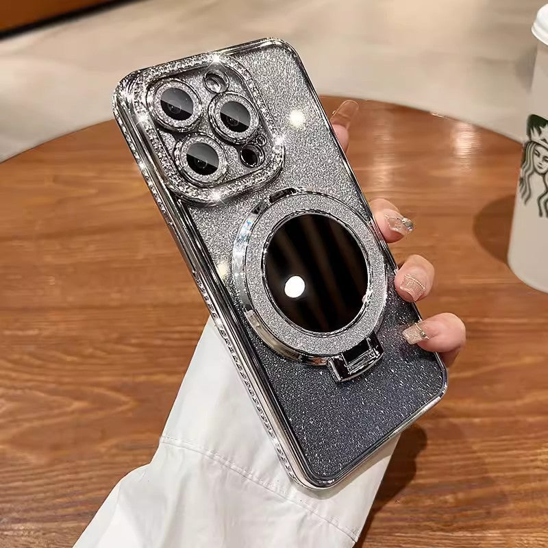 Skanto | Telefonveske med Speil Magnetisk Stativ Glitter