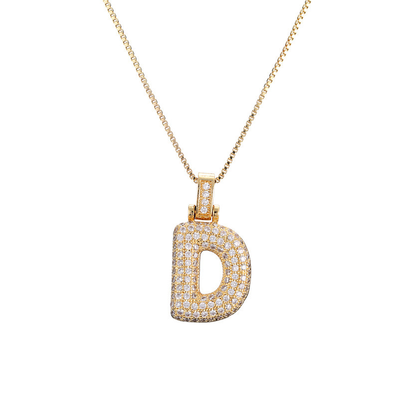 Skanto | 14k Diamant Dazzle Boble Initialhalskjede
