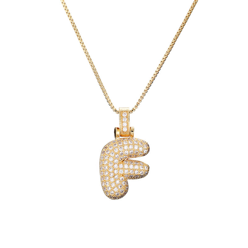 Skanto | 14k Diamant Dazzle Boble Initialhalskjede