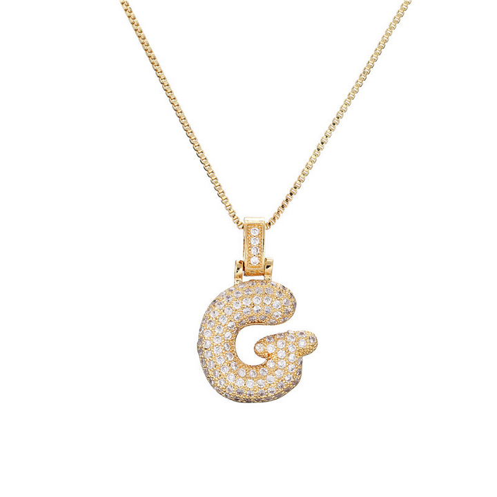 Skanto | 14k Diamant Dazzle Boble Initialhalskjede