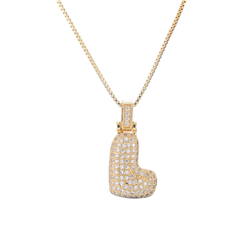 Skanto | 14k Diamant Dazzle Boble Initialhalskjede