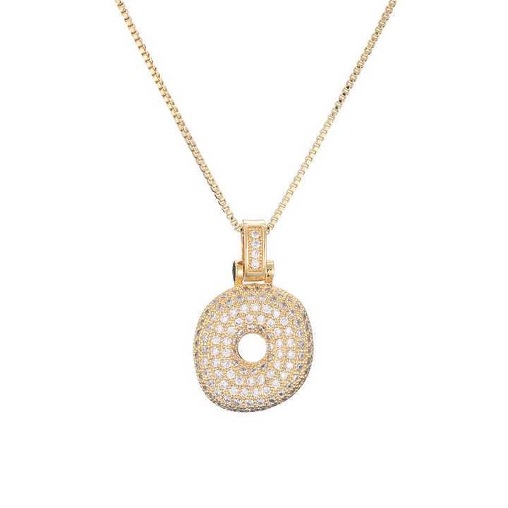 Skanto | 14k Diamant Dazzle Boble Initialhalskjede