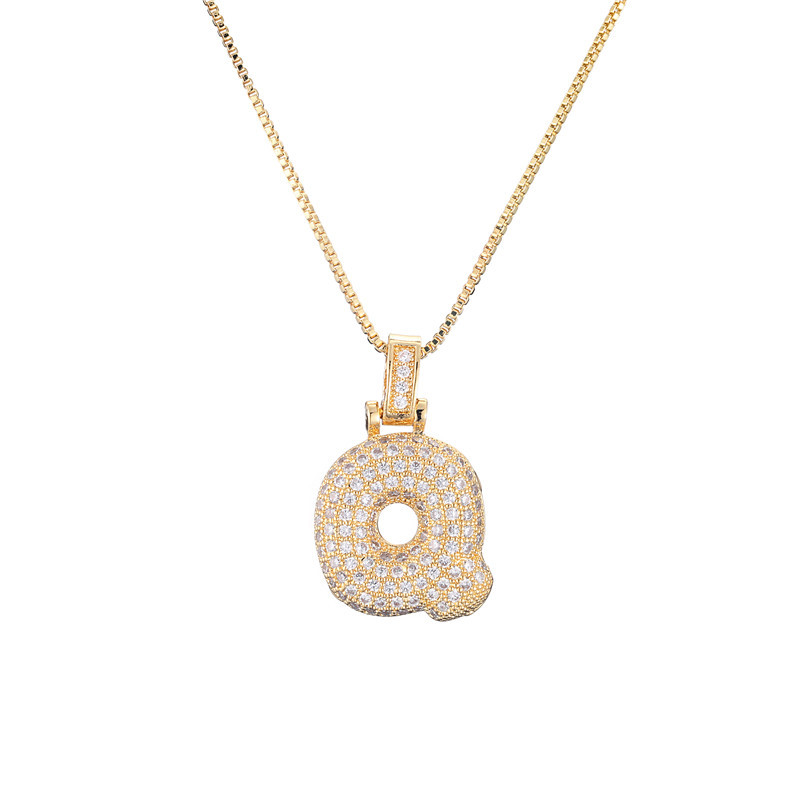 Skanto | 14k Diamant Dazzle Boble Initialhalskjede