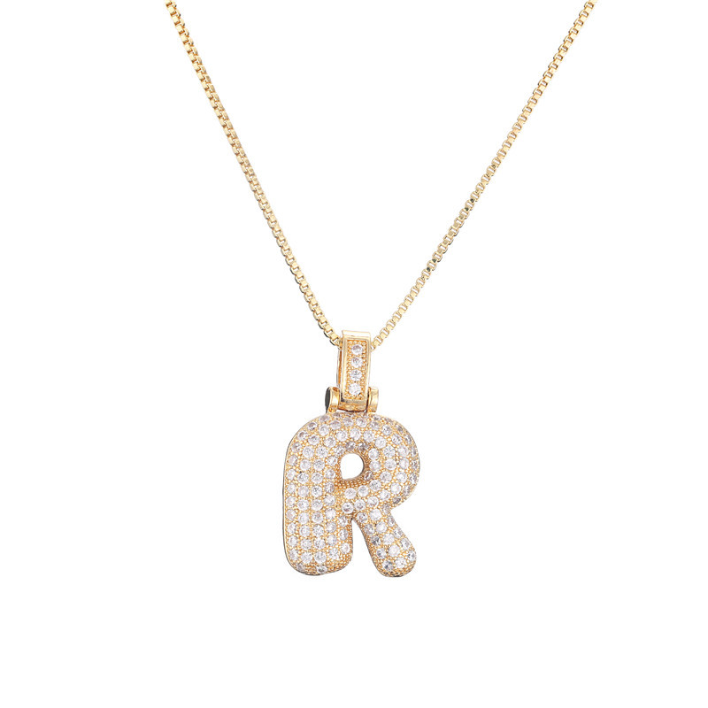 Skanto | 14k Diamant Dazzle Boble Initialhalskjede