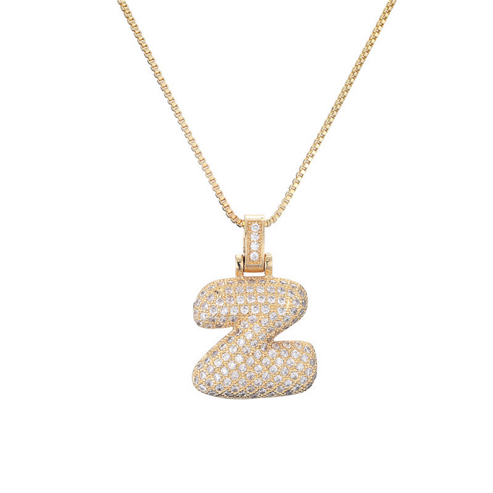 Skanto | 14k Diamant Dazzle Boble Initialhalskjede