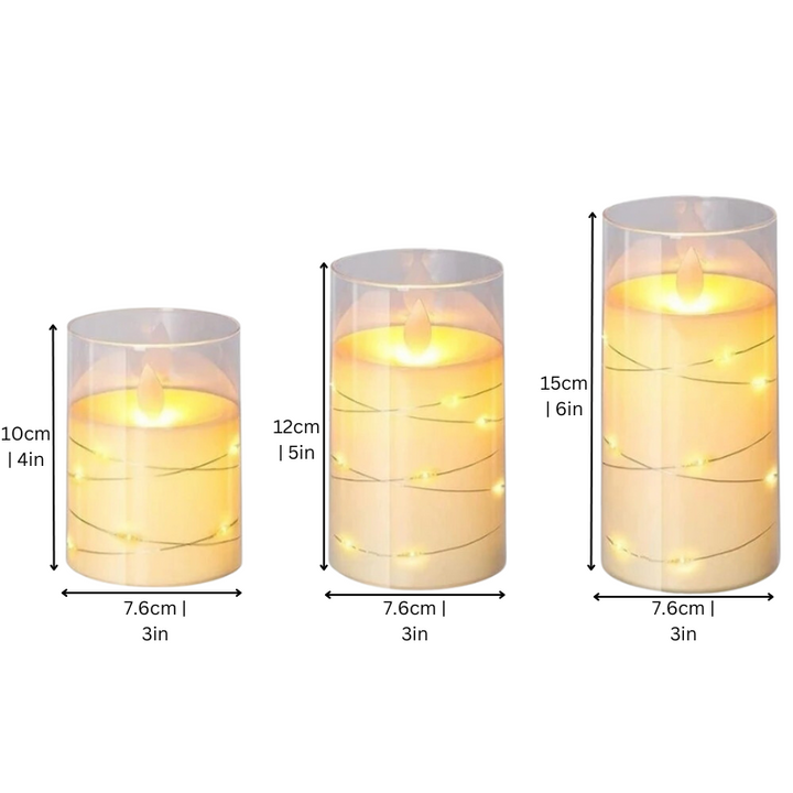 Skanto | LED Ambient Candle Lights | Realistisk Flamme Aura, Tilpassbar Lysstyrke & Timerinnstillinger for Hjemmedekorasjon og Arrangementer