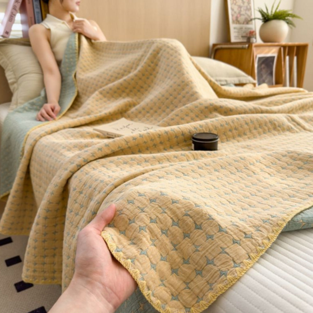 Skanto | Matelassé Seersucker Reversibel Bomullspledd