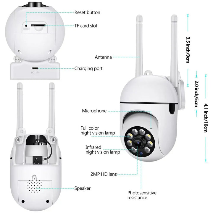 Smart WiFi sikkerhetskamera for hjem Skanto
