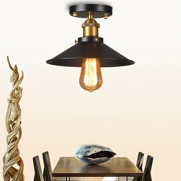 Vintage taklampe i industriell stil, retro taklys med Edison-pære, LED-kompatibel | Skanto