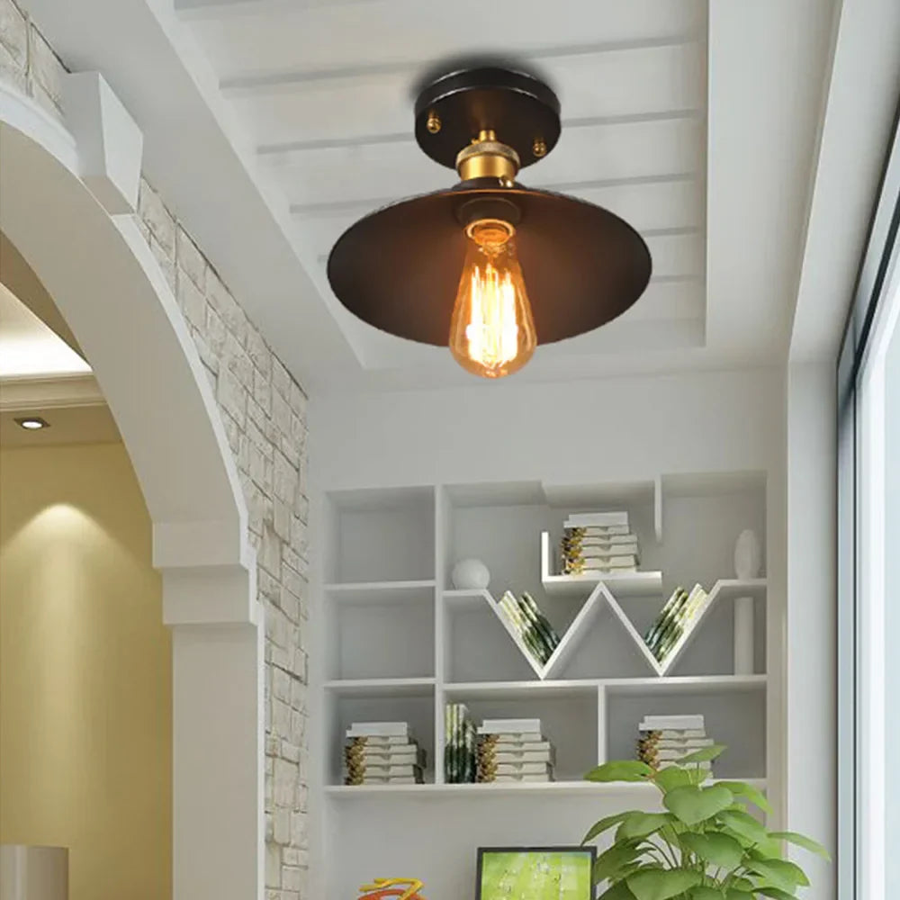 vintage taklampe i industriell stil – retro belysning for stue og gang | Skanto
