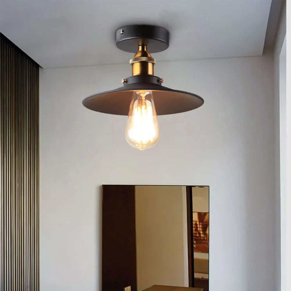 Vintage taklampe i industriell stil, retro taklys med Edison-pære, LED-kompatibel | Skanto