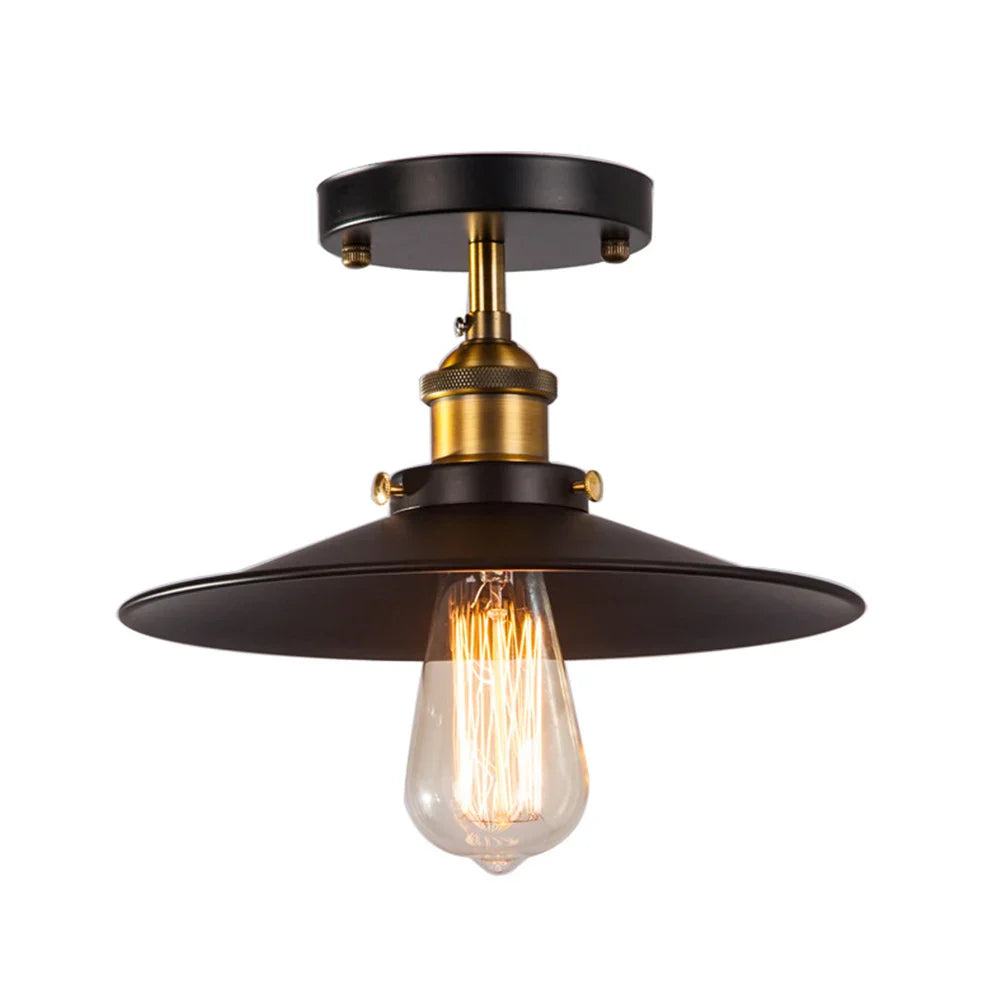 Vintage taklampe i industriell stil, retro taklys med Edison-pære, LED-kompatibel | Skanto
