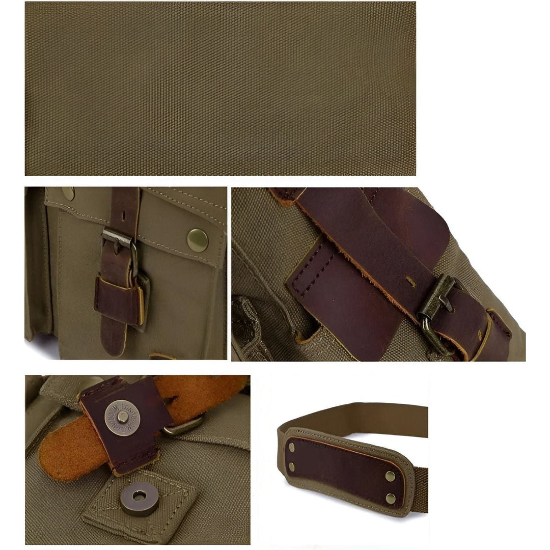 Skanto | Michael Bag – Vintage Canvas Budbag for menn med lærdetaljer