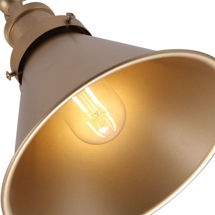 Skanto | Mid-Century Justerbar Metall Vegglampe – Messing & Svart