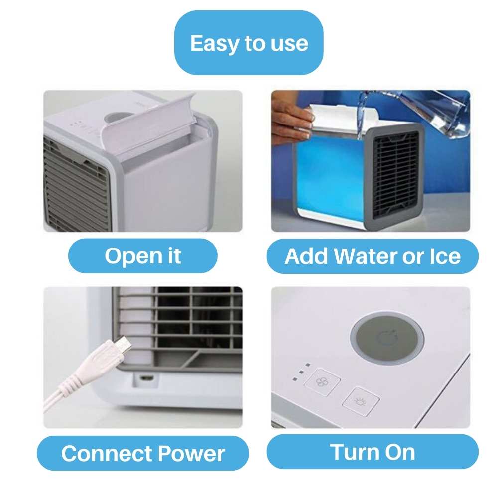 Frost Air Lite Bærbar Klimaanlegg Mini Luftkjøler AC 550ml Vannutskift | Skanto