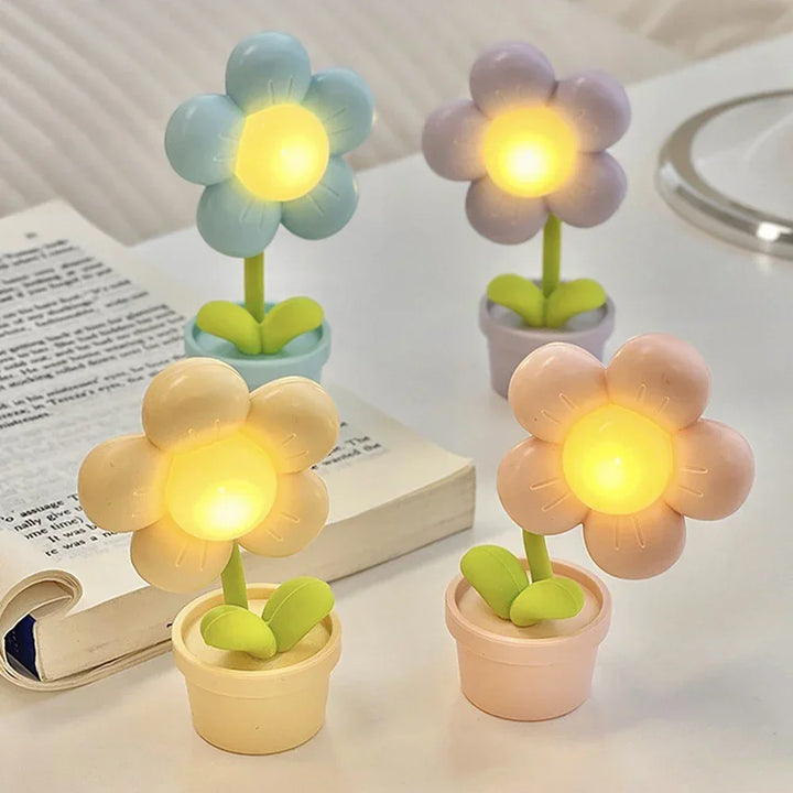 BloomLite – Atmosfærisk Blomsterformet Bordlampe med Myk LED Lys Skanto