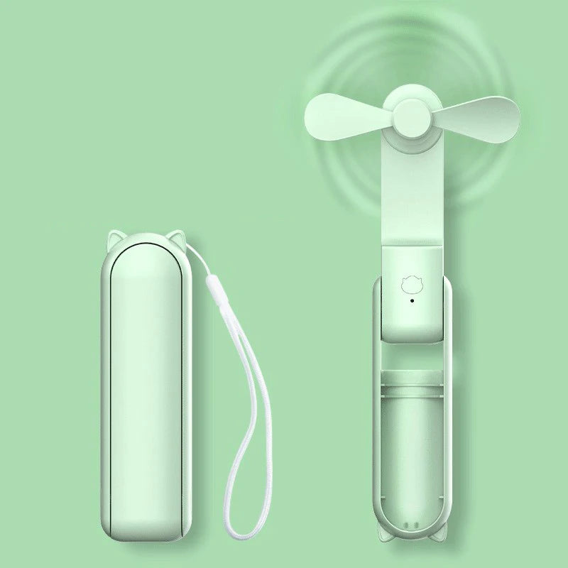Skanto | Oppladbar USB-vifte med powerbank-funksjon og sammenleggbart håndtak