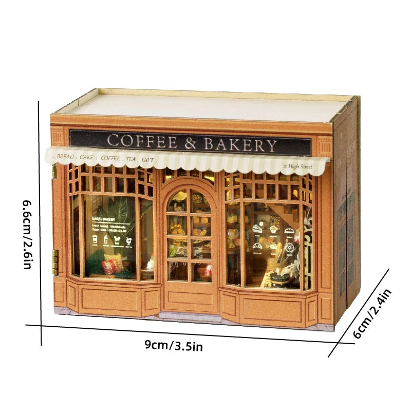 Skanto | Miniatyr Tre Dukkehus – Kreativ Byggesett med LED-Belysning & Møbler