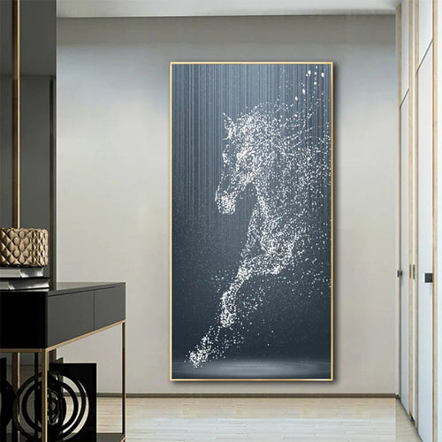 Minimalist Abstrakt Lys Splash Hest Veggkunst Fin Kunst Lærred Utskrifter Equestrian Bilder For Moderne Stue Entré Foyer Kunst Dekor | Skanto