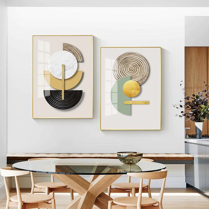 Minimalist Geometriske Sirkler Abstrakt Wall Art Fine Art Lerret Utskrifter Moderne Bilder For Luksus Stue Spisestue Hotell Hjemmekontor Art Dekor | Skanto