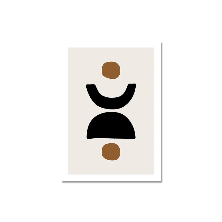 Minimalistiske abstrakte elementer veggkunst Fine Art lerretsutskrifter Sort Brun Nøytrale farger Bilder for moderne leilighet stue dekor | Skanto
