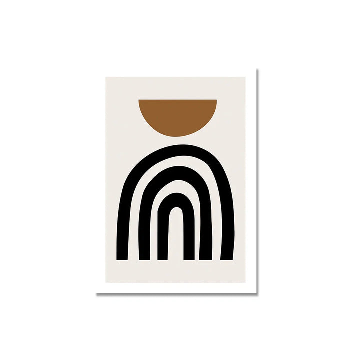 Minimalistiske abstrakte elementer veggkunst Fine Art lerretsutskrifter Sort Brun Nøytrale farger Bilder for moderne leilighet stue dekor | Skanto