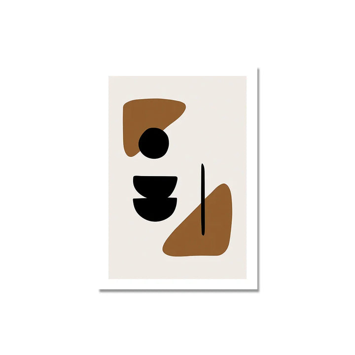 Minimalistiske abstrakte elementer veggkunst Fine Art lerretsutskrifter Sort Brun Nøytrale farger Bilder for moderne leilighet stue dekor | Skanto