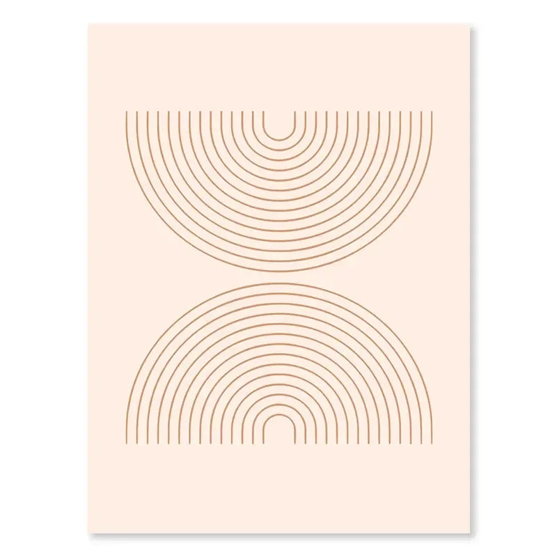 Minimalistisk abstrakt geometrisk månefaser linjekunst veggkunst fine art lerrettrykk bilder for moderne leilighet stue nordisk interiør | Skanto