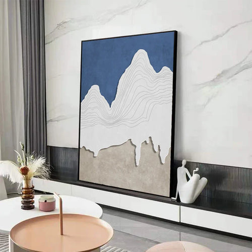 Minimalistisk abstrakt landskap fjell konturlinjer veggkunst plakat kunst lerrettrykk bilde for stue soverom skandinavisk gangkunst dekor | Skanto