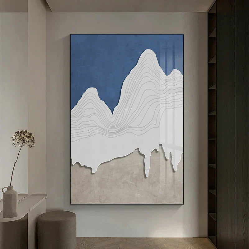 Minimalistisk abstrakt landskap fjell konturlinjer veggkunst plakat kunst lerrettrykk bilde for stue soverom skandinavisk gangkunst dekor | Skanto
