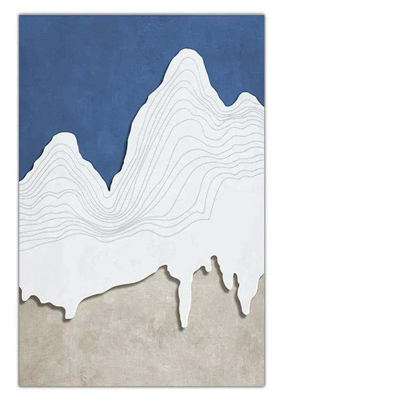 Minimalistisk abstrakt landskap fjell konturlinjer veggkunst plakat kunst lerrettrykk bilde for stue soverom skandinavisk gangkunst dekor | Skanto