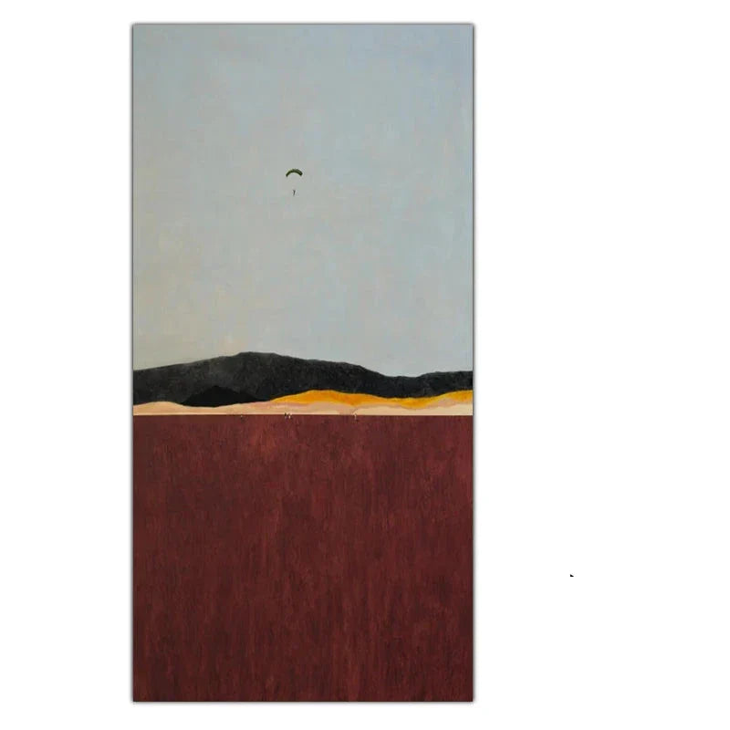 Minimalistisk abstrakt landskaps veggkunst Fine Art lerretsutskrifter Fargede vertikale formater Bilder for stue Foaje Mottaksroms Moderne kunst Dekor | Skanto