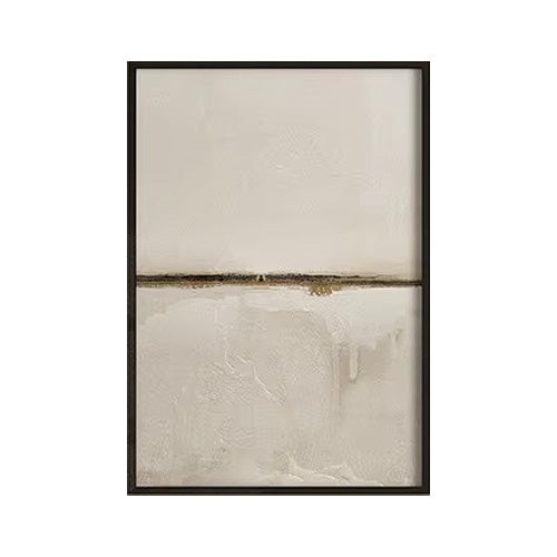 Minimalistisk abstrakt landskapsveggkunst nøytrale farger Fine Art lerrettrykk Beige/Svart bilder for stue, soverom, kunst for samtidsinteriører | Skanto