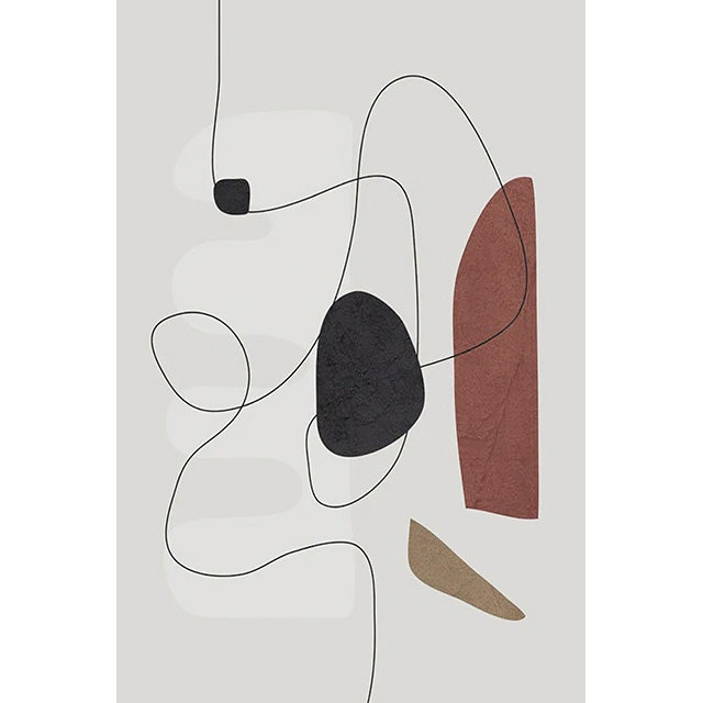 Minimalistisk abstrakt form og linjer veggkunst Fine Art lerretstrykk Kunst for moderne leilighet stue soverom gang kunstdekorasjon | Skanto