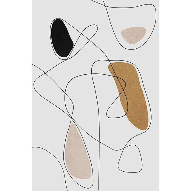 Minimalistisk abstrakt form og linjer veggkunst Fine Art lerretstrykk Kunst for moderne leilighet stue soverom gang kunstdekorasjon | Skanto