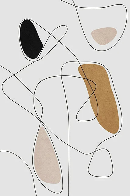 Minimalistisk abstrakt form og linjer veggkunst Fine Art lerretstrykk Kunst for moderne leilighet stue soverom gang kunstdekorasjon | Skanto
