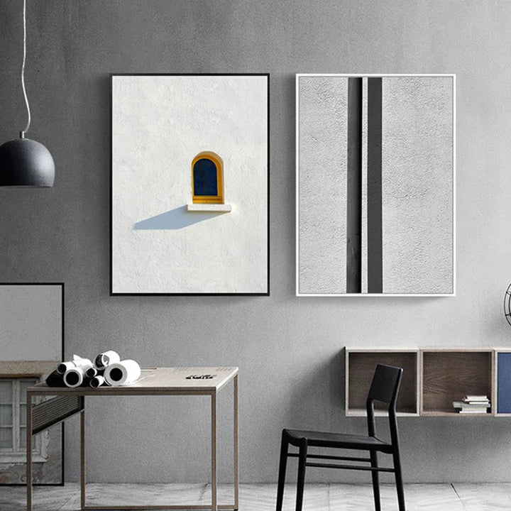 Minimalistisk Svart Hvit Arkitektonisk Abstrakt Veggkunst Fine Art Lerretsutskrifter Bilder For Moderne Leilighet Stuekunst For Moderne Innredning | Skanto